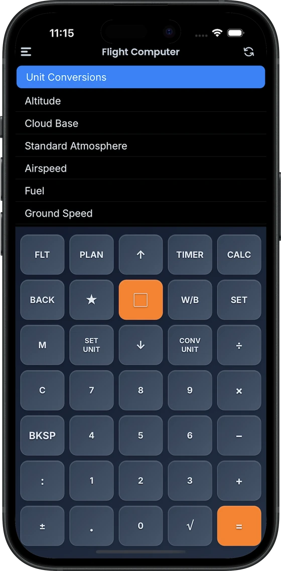 Flight Computer on iPhone