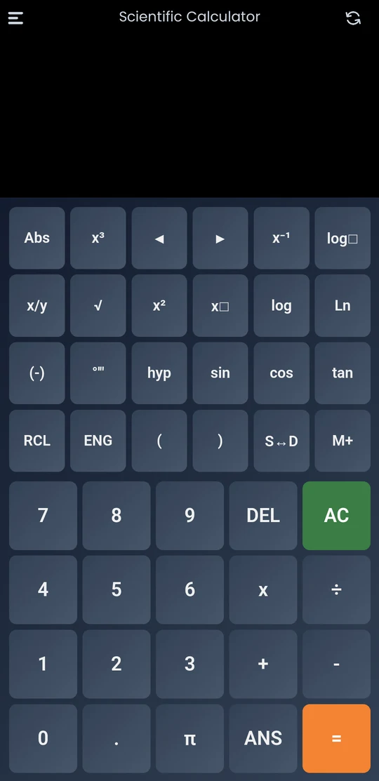 Scientific Calculator screen